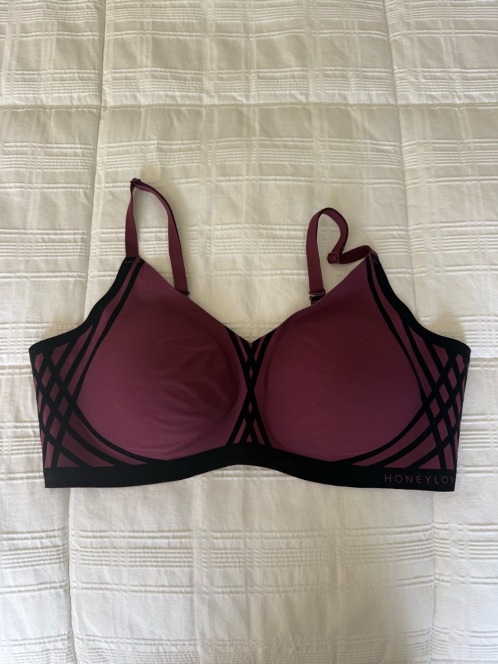 Honeylove Plum and Black Wireless Support Bra